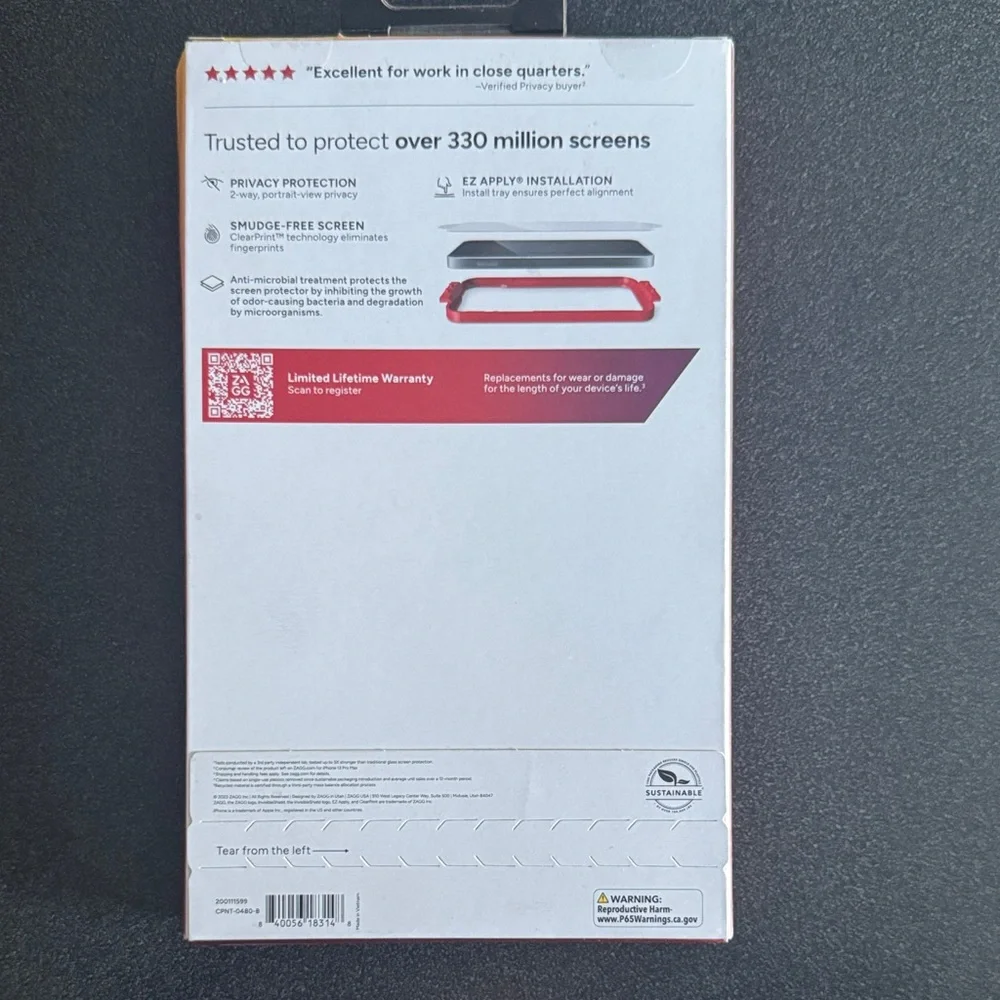 Privacy Screen Protector for iPhone 15 Pro Max - Black
